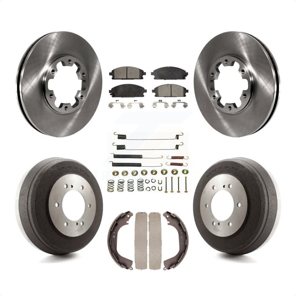 Front Rear Disc Brake Rotors Ceramic Pads And Drum Kit (7Pc) For Nissan Pathfinder INFINITI QX4 K8T-102459 by Transit Auto