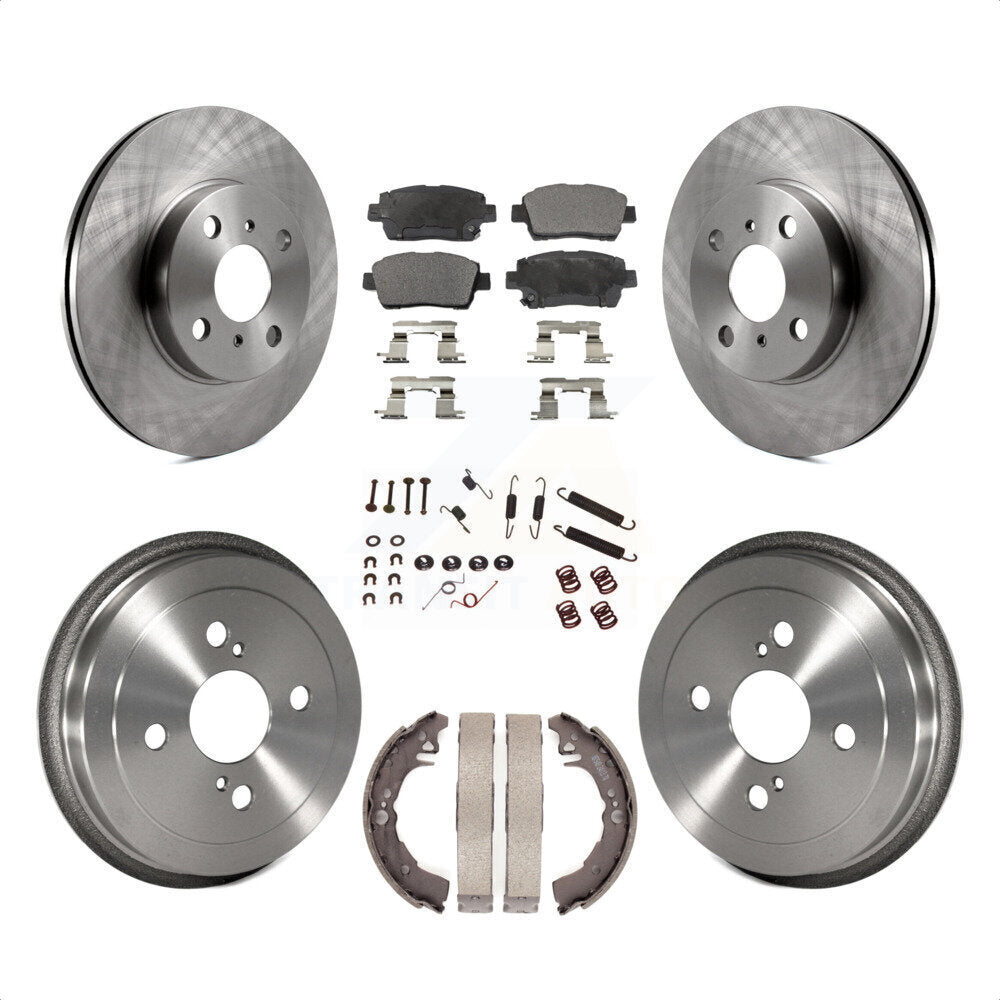 Front Rear Disc Brake Rotors Ceramic Pads And Drum Kit (7Pc) For 2001-2005 Toyota Echo K8T-102476 by Transit Auto