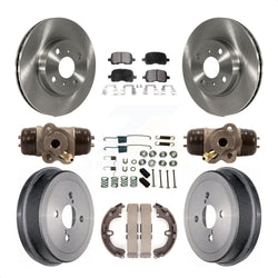 Front Rear Disc Brake Rotors Ceramic Pads And Drum Kit (9Pc) For Toyota Corolla Chevrolet Prizm Non-ABS K8T-102603