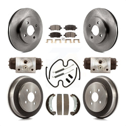 Front Rear Disc Brake Rotors Ceramic Pads And Drum Kit (9Pc) For 2003 Saturn Ion K8T-102637