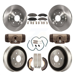 Front Rear Disc Brake Rotors Ceramic Pads And Drum Kit (9Pc) For Chevrolet Silverado 1500 GMC Sierra Classic K8T-102646