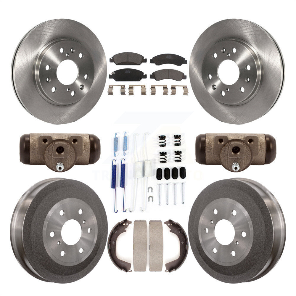 Front Rear Disc Brake Rotors Ceramic Pads And Drum Kit (9Pc) For Chevrolet Silverado 1500 GMC Sierra With 7000 Lb GVW K8T-102647 by Transit Auto