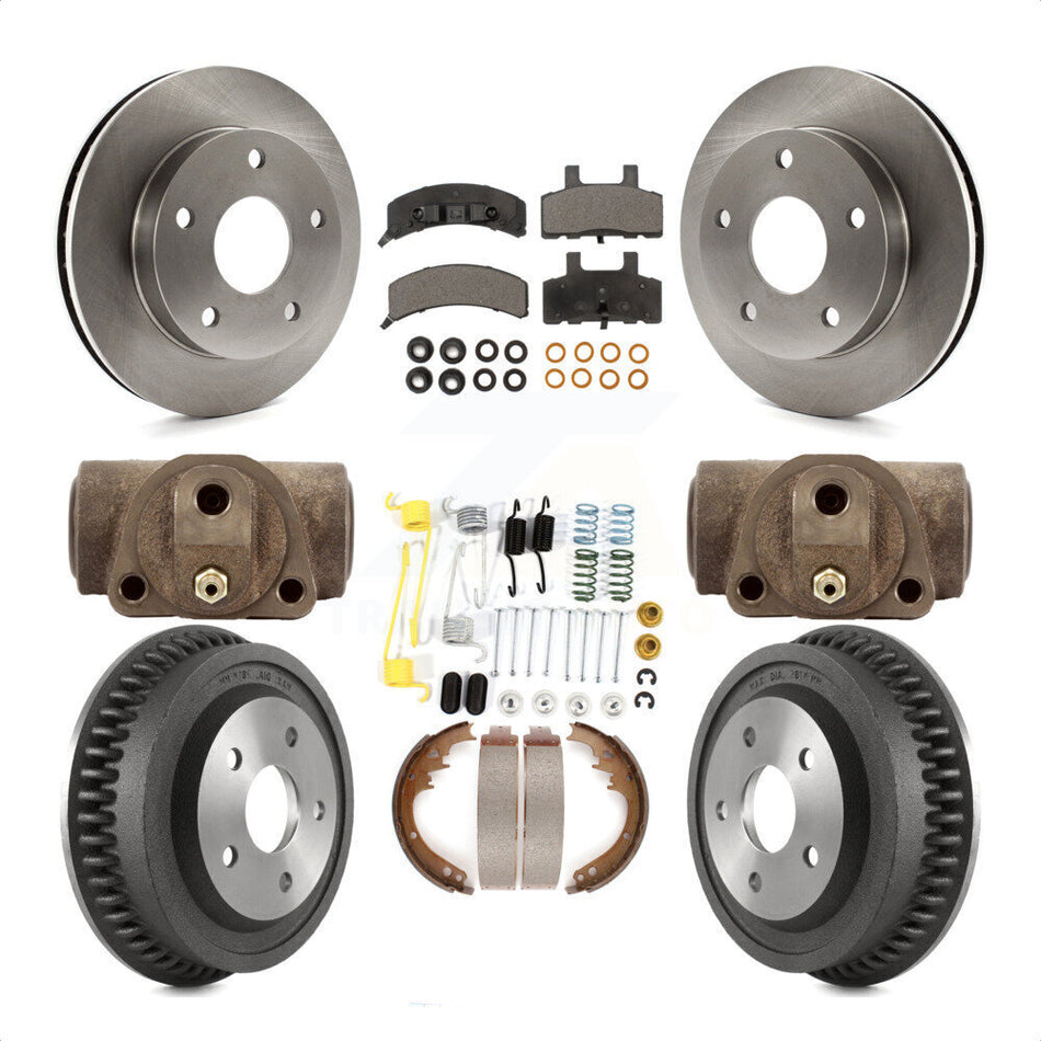 Front Rear Disc Brake Rotors Ceramic Pads And Drum Kit (9Pc) For 1994-1999 Dodge Ram 1500 4WD K8T-102672 by Transit Auto