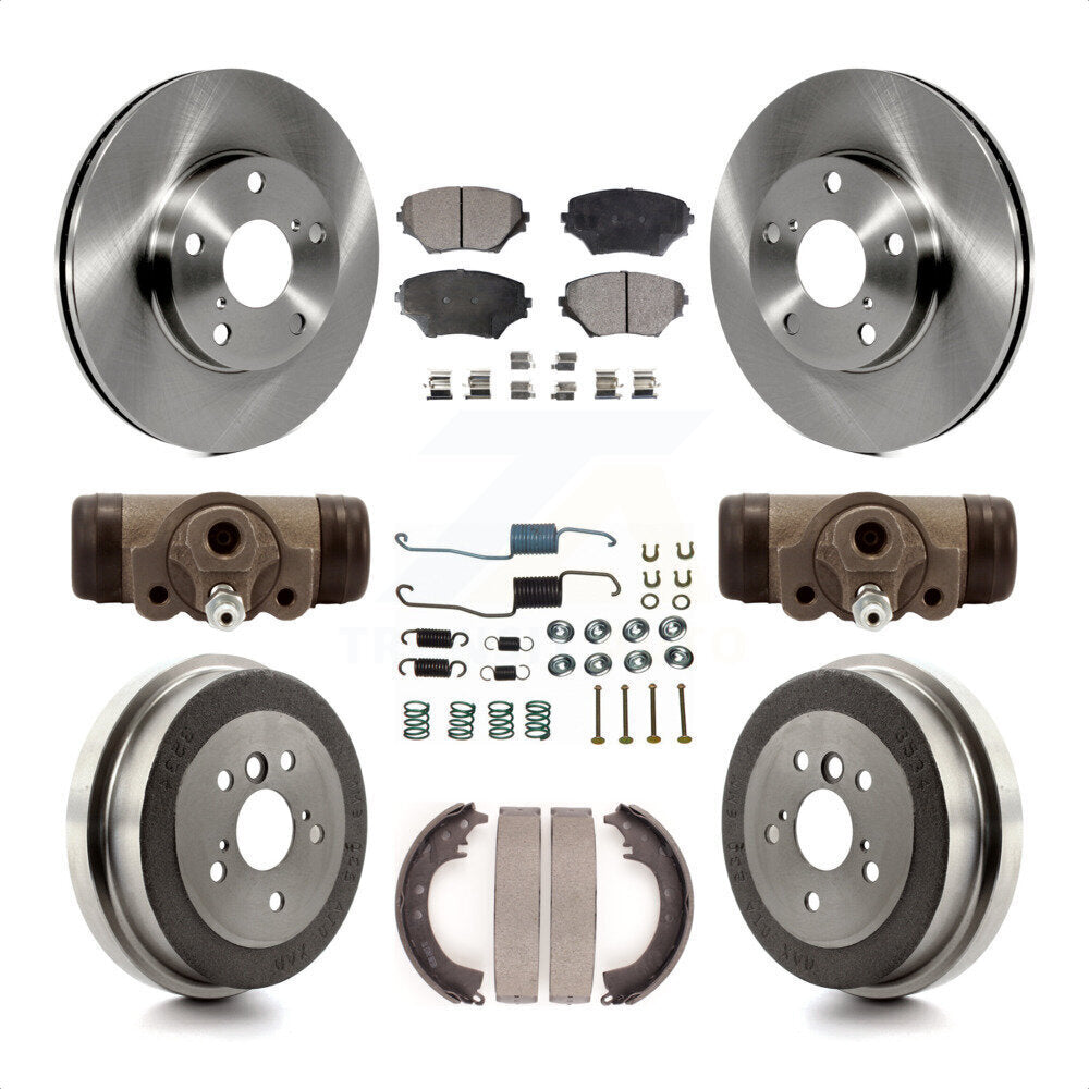 Front Rear Disc Brake Rotors Ceramic Pads And Drum Kit (9Pc) For 2002 Toyota RAV4 GAS engine K8T-102710 by Transit Auto