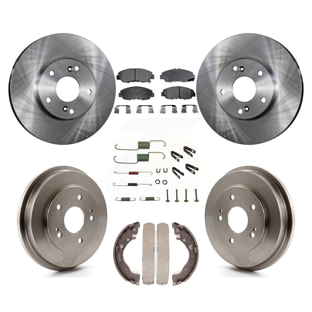 Front Rear Disc Brake Rotors Ceramic Pads And Drum Kit (7Pc) For 2011 Honda Civic GX K8T-102806 by Transit Auto