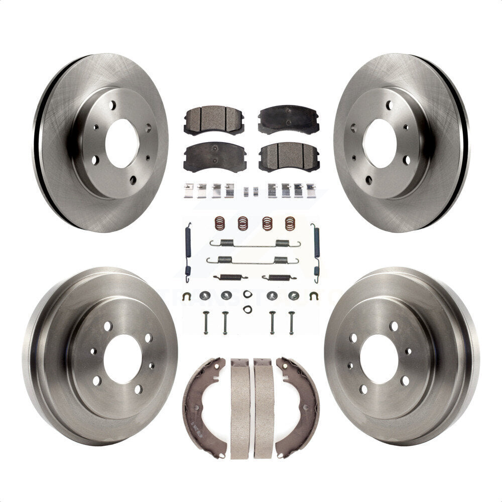 Front Rear Disc Brake Rotors Ceramic Pads And Drum Kit (7Pc) For Mitsubishi Lancer K8T-102812 by Transit Auto