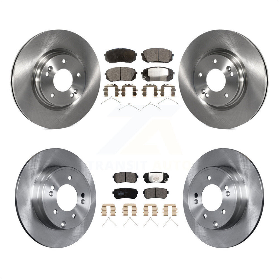 Front Rear Disc Brake Rotors And Ceramic Pads Kit For Kia Optima With Manual Parking K8T-102891 by Transit Auto