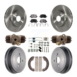 Front Rear Disc Brake Rotors Ceramic Pads And Drum Kit (9Pc) For 2002 Toyota Corolla Non-ABS From 04 02 K8T-102945