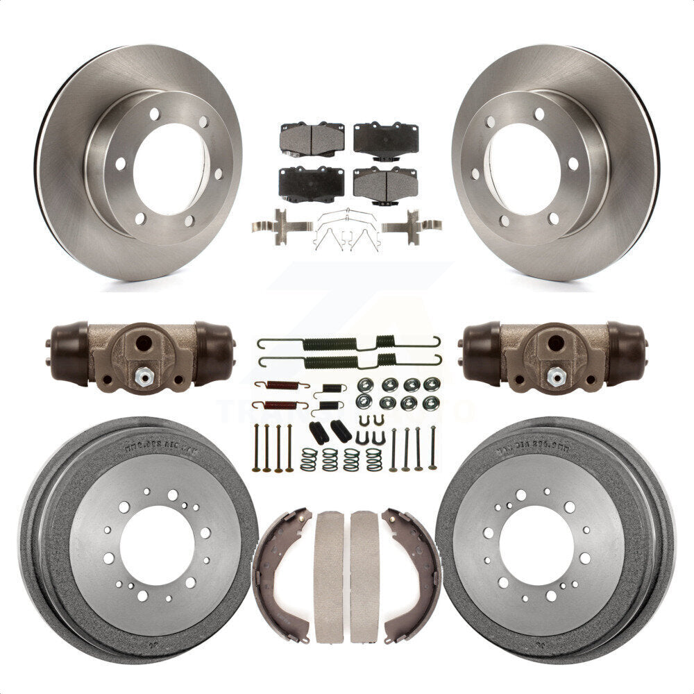 Front Rear Disc Brake Rotors Ceramic Pads And Drum Kit (9Pc) For 2001 Toyota 4Runner Limited Base SR5 With 15" Factory Wheels K8T-102950 by Transit Auto