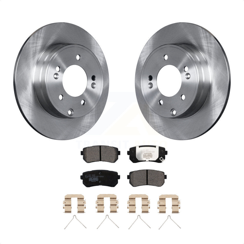 Rear Disc Brake Rotors And Ceramic Pads Kit For Hyundai Sonata Kia Optima With Manual Parking K8T-102979 by Transit Auto