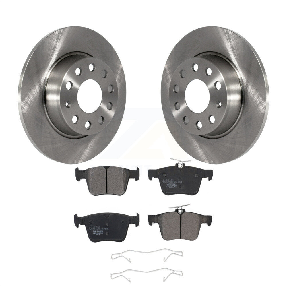 Rear Disc Brake Rotors And Ceramic Pads Kit For Audi A3 Quattro Volkswagen e-Golf Sportback e-tron K8T-102984 by Transit Auto