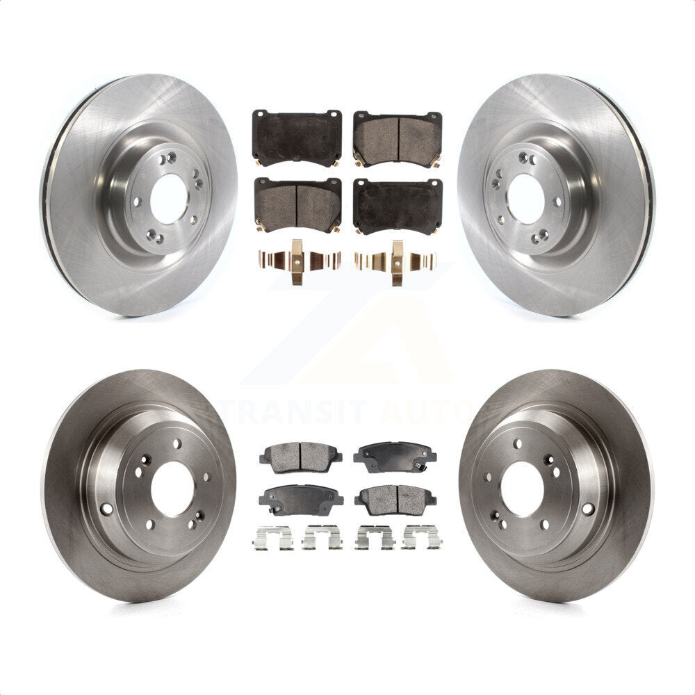 Front Rear Disc Brake Rotors And Ceramic Pads Kit For 2012-2014 Hyundai Genesis 5.0L K8T-103114 by Transit Auto