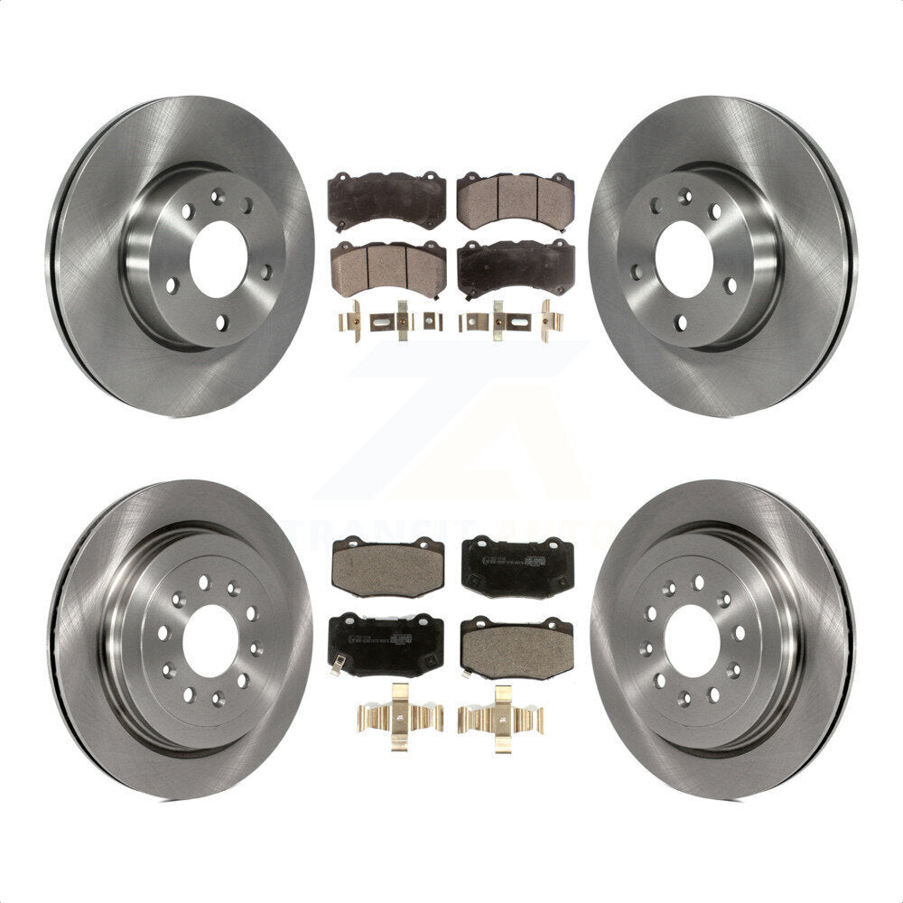 Front Rear Disc Brake Rotors And Ceramic Pads Kit For 2017 Cadillac ATS V With 300mm Diameter Rotor K8T-103183 by Transit Auto