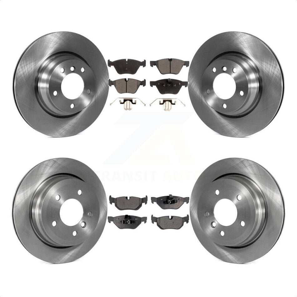 Front Rear Disc Brake Rotors And Ceramic Pads Kit For 2012 BMW X1 xDrive28i With 300mm Diameter Rotor K8T-103411 by Transit Auto