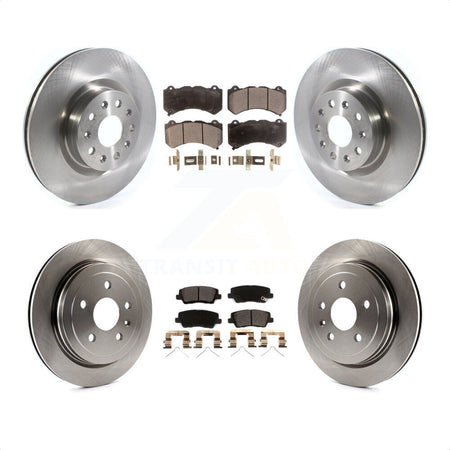 Front Rear Disc Brake Rotors And Ceramic Pads Kit For 2016 Cadillac CTS Vsport Premium with RWD Without Performance Lining K8T-103439 by Transit Auto