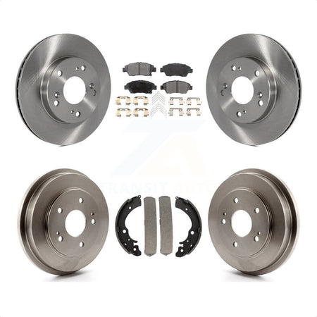 Front Rear Disc Brake Rotors Ceramic Pads And Drum Kit For 2006-2008 Honda Civic Hybrid K8T-103522 by Transit Auto