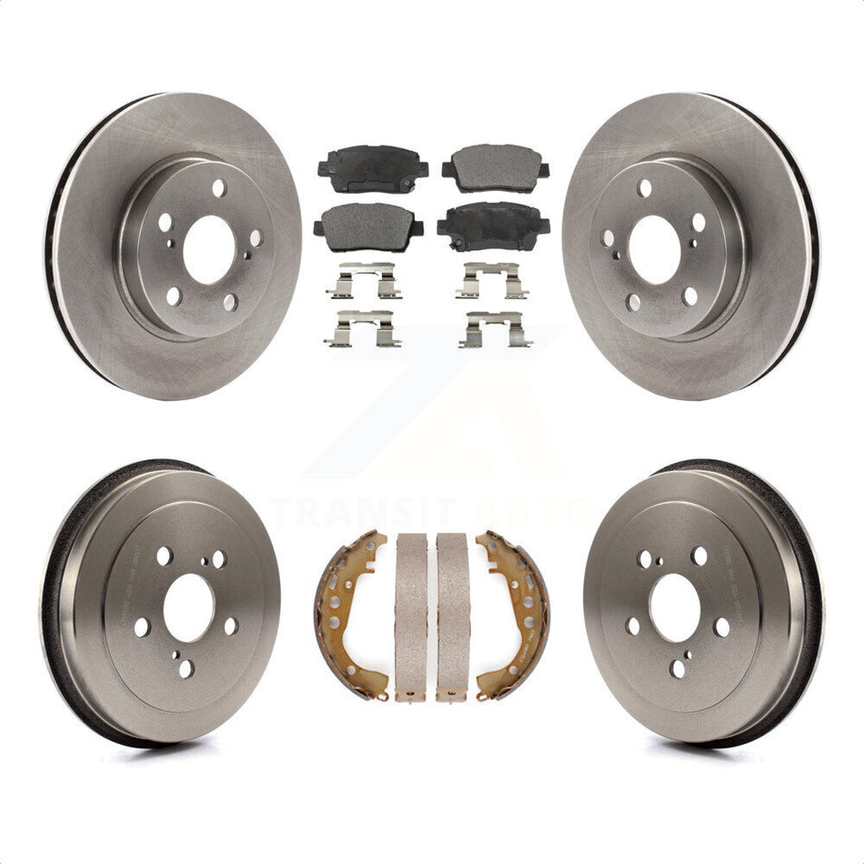 Front Rear Disc Brake Rotors Ceramic Pads And Drum Kit For 2000 Toyota Celica GT K8T-103529 by Transit Auto