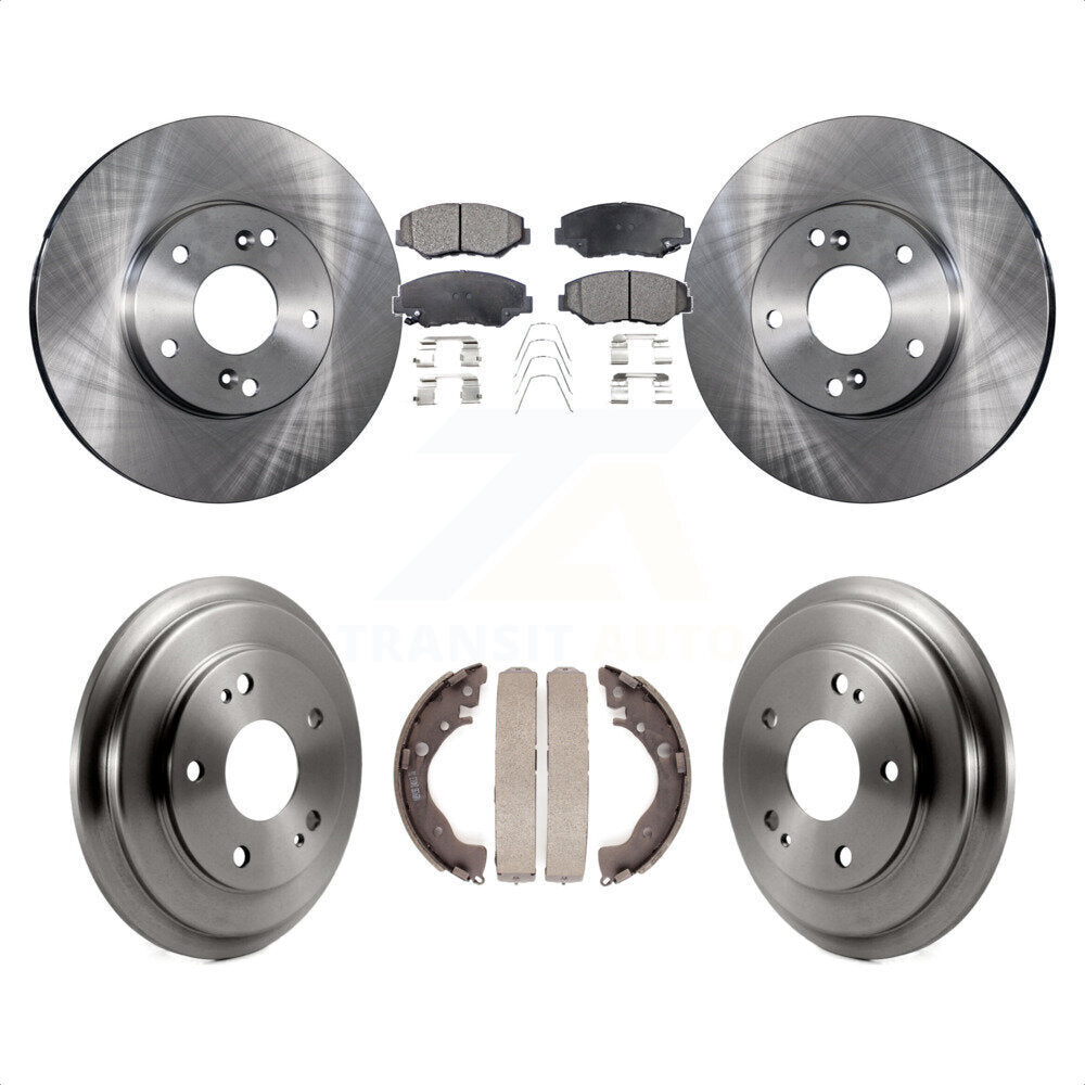 Front Rear Disc Brake Rotors Ceramic Pads And Drum Kit For Honda Civic K8T-103594 by Transit Auto