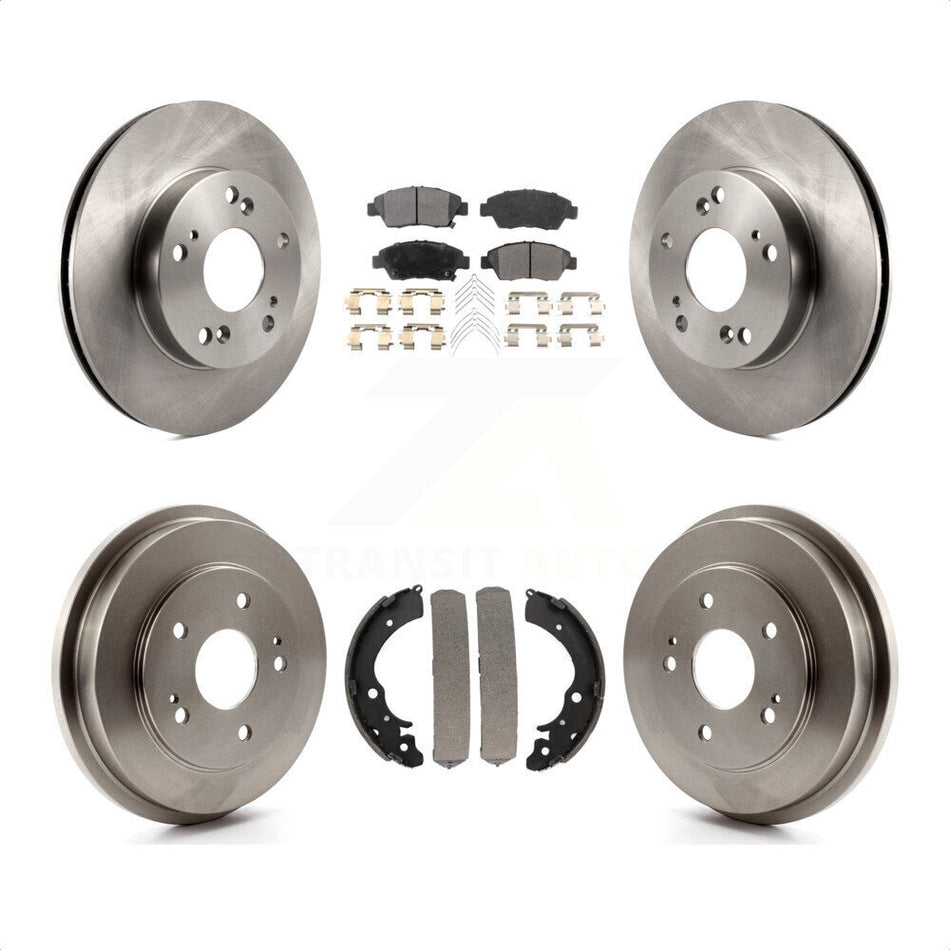 Front Rear Disc Brake Rotors Ceramic Pads And Drum Kit For Honda Civic K8T-103596 by Transit Auto