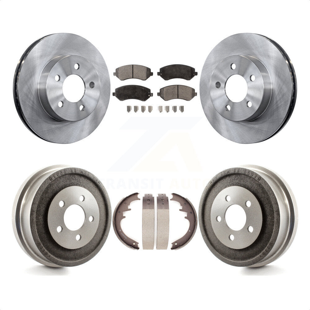 Front Rear Disc Brake Rotors Ceramic Pads And Drum Kit For 2002 Jeep Liberty K8T-103613 by Transit Auto