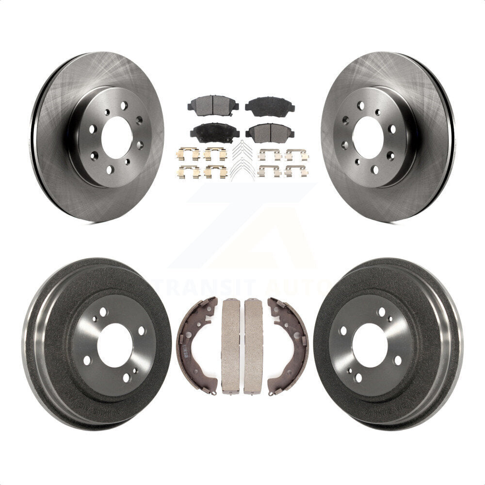 Front Rear Disc Brake Rotors Ceramic Pads And Drum Kit For Honda Fit K8T-103641 by Transit Auto