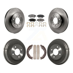 Front Rear Disc Brake Rotors Ceramic Pads And Drum Kit For Honda Fit K8T-103641