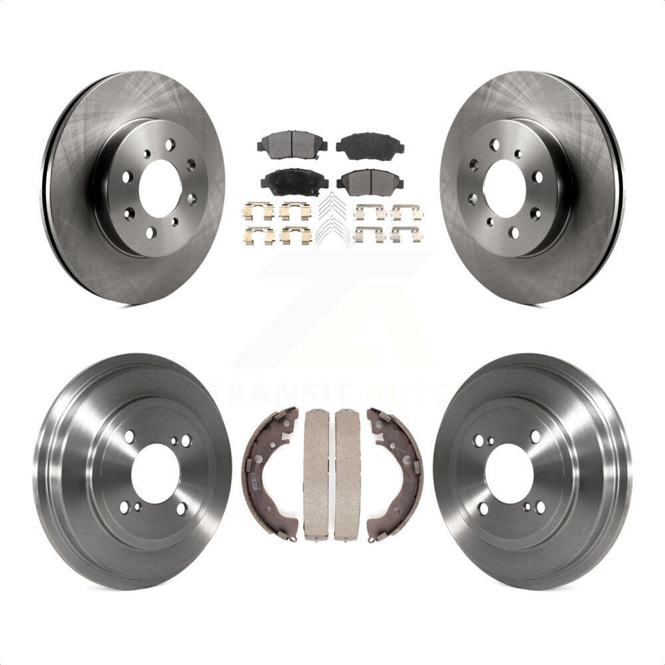 Front Rear Disc Brake Rotors Ceramic Pads And Drum Kit For 2013 Honda Fit DX K8T-103642 by Transit Auto