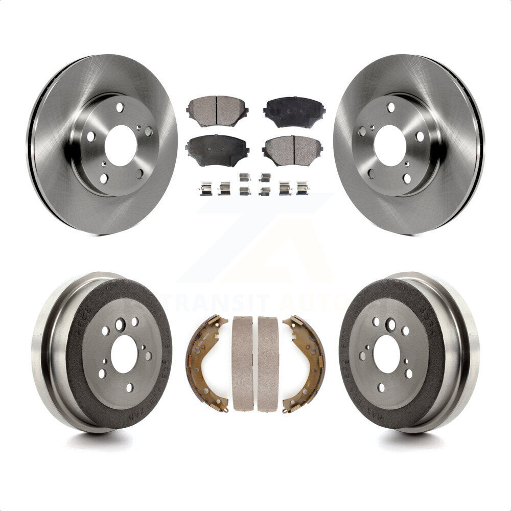 Front Rear Disc Brake Rotors Ceramic Pads And Drum Kit For Toyota RAV4 K8T-103645 by Transit Auto