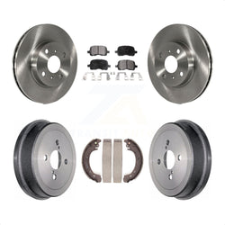 Front Rear Disc Brake Rotors Ceramic Pads And Drum Kit For 2002 Toyota Corolla From 04 02 K8T-103649