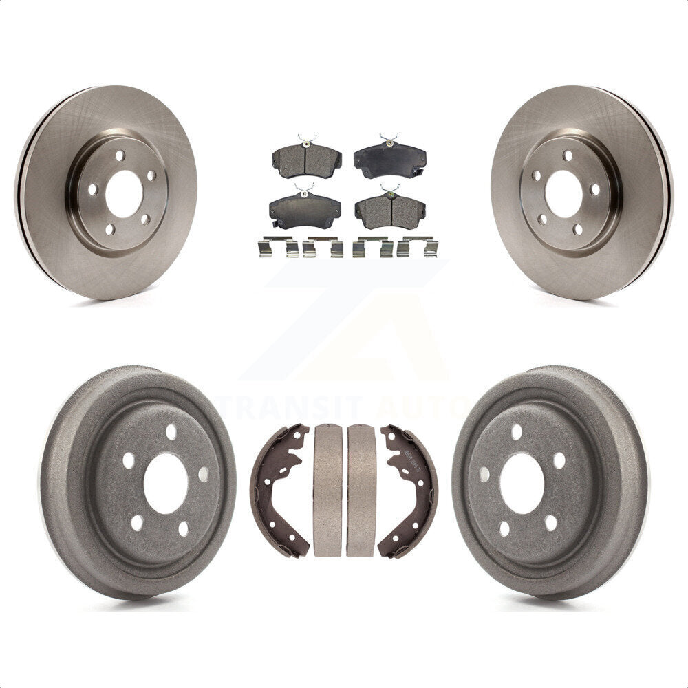 Front Rear Disc Brake Rotors Ceramic Pads And Drum Kit For 2003 Dodge Neon SRT-4 K8T-103667 by Transit Auto