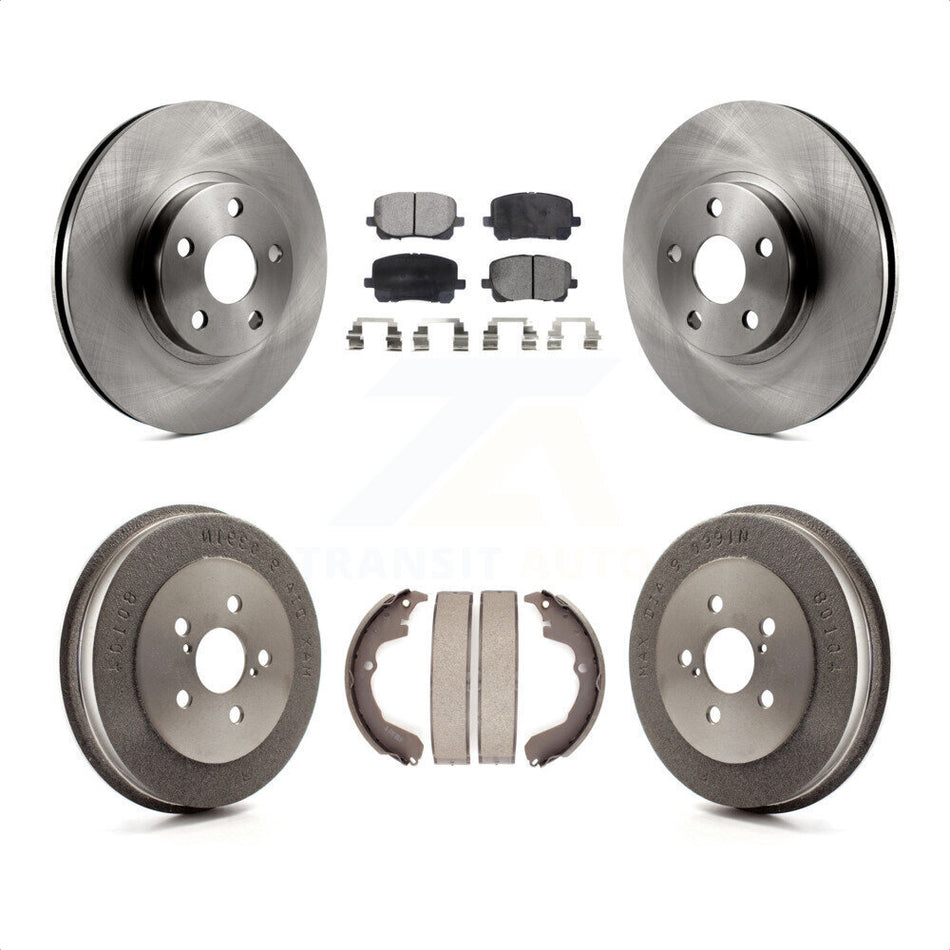 Front Rear Disc Brake Rotors Ceramic Pads And Drum Kit For Toyota Matrix Pontiac Vibe K8T-103683 by Transit Auto