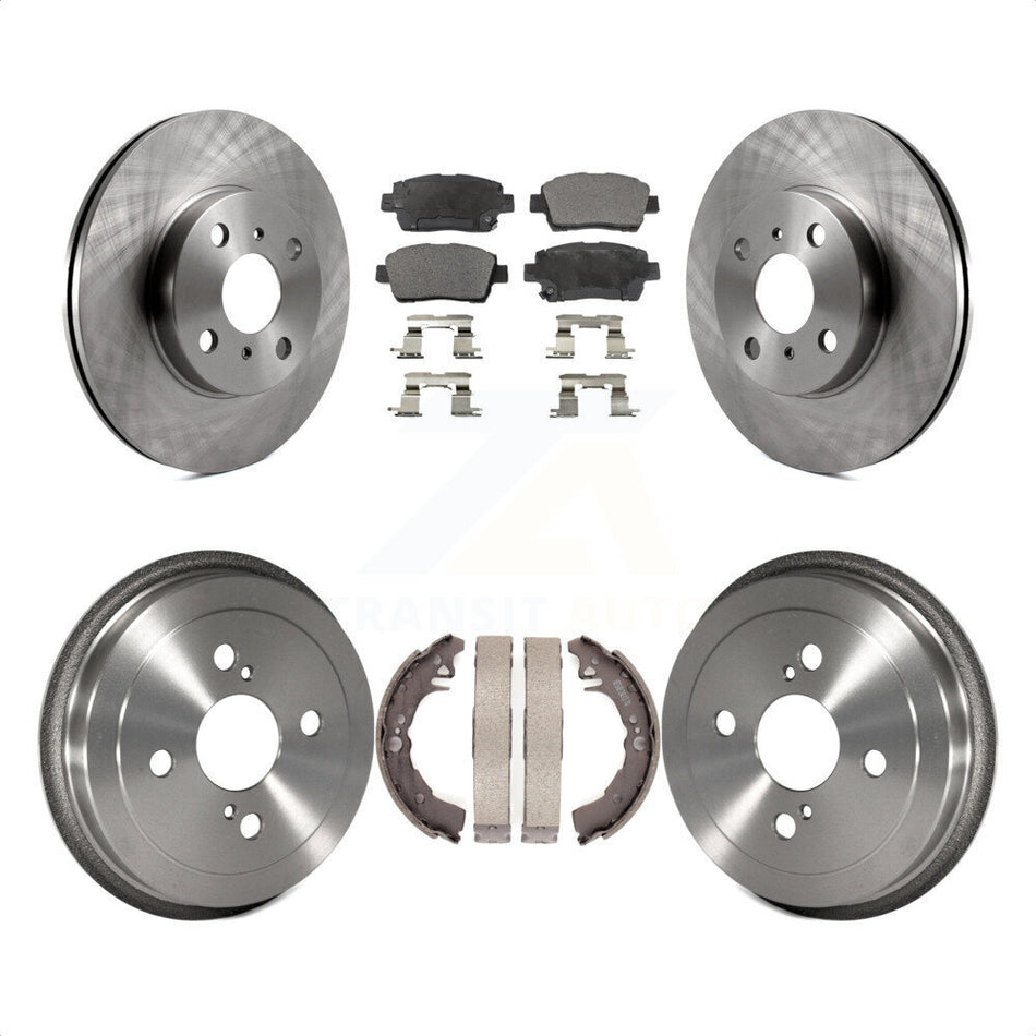 Front Rear Disc Brake Rotors Ceramic Pads And Drum Kit For 2001-2005 Toyota Echo K8T-103697 by Transit Auto