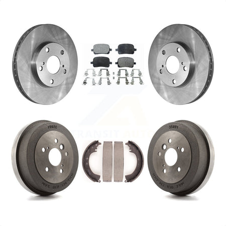 Front Rear Disc Brake Rotors Ceramic Pads And Drum Kit For 2002-2003 Toyota Solara 2.4L K8T-103749 by Transit Auto