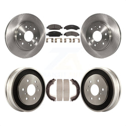 Front Rear Disc Brake Rotors Ceramic Pads And Drum Kit For 2008-2008 Chevrolet Silverado 1500 GMC Sierra With Vehicles Using Hold Down Pins K8T-103757