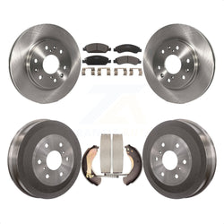 Front Rear Disc Brake Rotors Ceramic Pads And Drum Kit For 2009-2009 Chevrolet Silverado 1500 GMC Sierra Except Vehicles Using Hold Down Pins K8T-103759