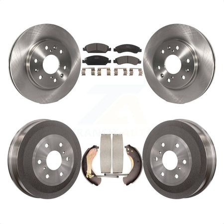 Front Rear Disc Brake Rotors Ceramic Pads And Drum Kit For 2009-2009 Chevrolet Silverado 1500 GMC Sierra Except Vehicles Using Hold Down Pins K8T-103759 by Transit Auto