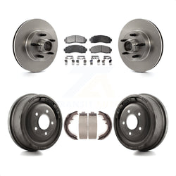 Front Rear Disc Brake Rotors Hub Assembly Ceramic Pads And Drum Kit For 2006-2009 Ford Ranger RWD With 10" Diameter K8T-103783