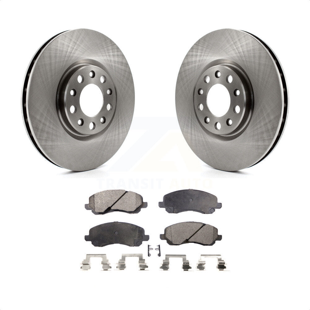 Front Disc Brake Rotors And Ceramic Pads Kit For 2017 Jeep Compass With 305mm Diameter Rotor K8T-103840 by Transit Auto