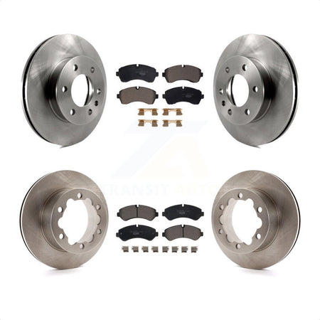 Front Rear Disc Brake Rotors And Ceramic Pads Kit For Mercedes-Benz Sprinter 3500 3500XD With Dual Wheels K8T-103998 by Transit Auto