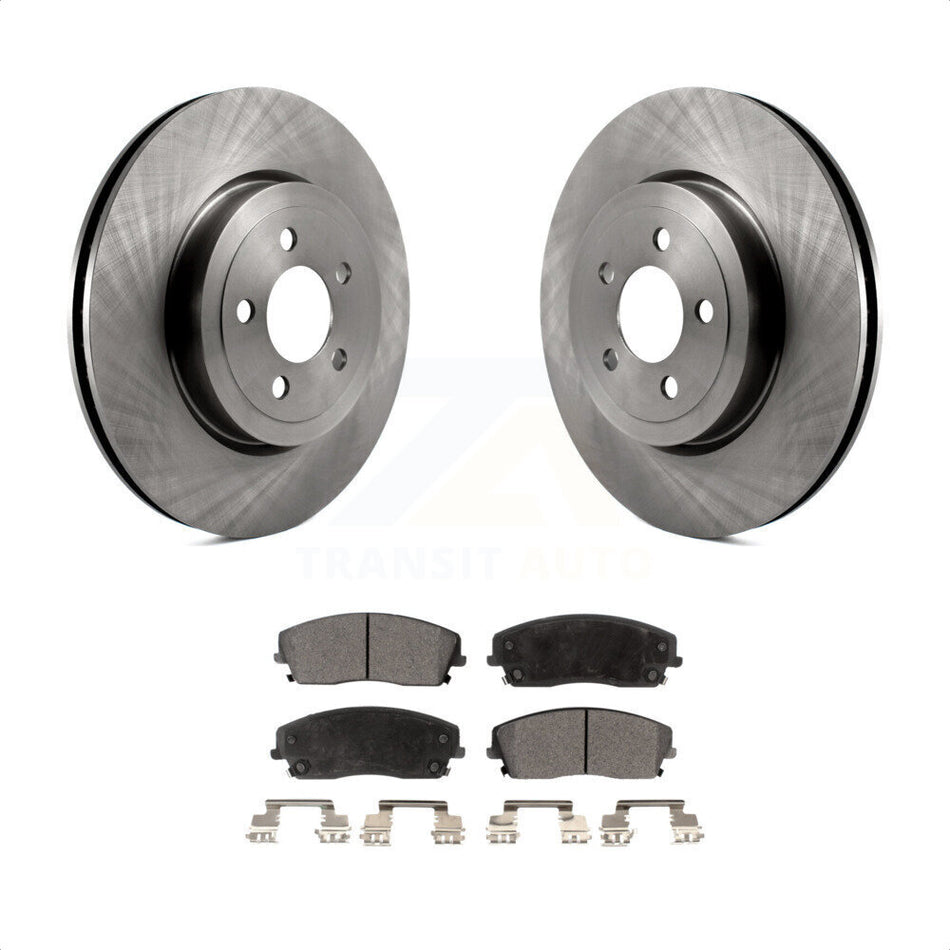 Front Disc Brake Rotors And Ceramic Pads Kit For 2015-2018 Dodge Charger RWD with 3.6L With 345mm Diameter Rotor K8T-104086 by Transit Auto