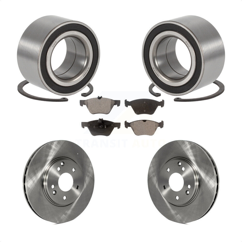 Front Wheel Bearing With Disc Brake Rotors And Ceramic Pads Kit For 2003 Mercedes-Benz E320 4Matic with Wagon KBB-100202 by Transit Auto