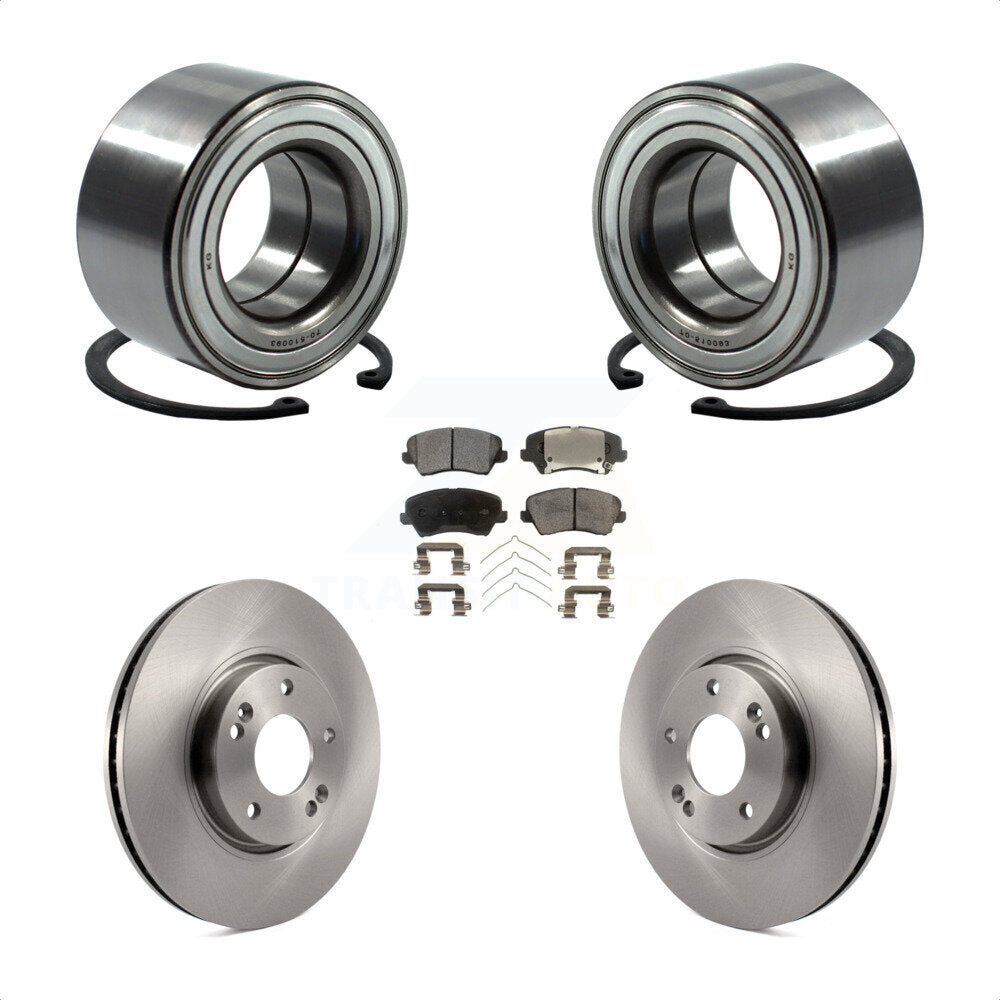 Front Wheel Bearing With Disc Brake Rotors And Ceramic Pads Kit For 2016 Hyundai Veloster Tech SE KBB-100248 by Transit Auto