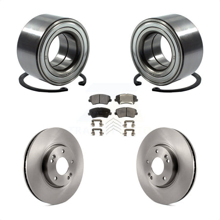 Front Wheel Bearing With Disc Brake Rotors And Ceramic Pads Kit For 2016 Hyundai Veloster Tech SE KBB-100248 by Transit Auto