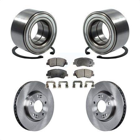 Front Wheel Bearing With Disc Brake Rotors And Ceramic Pads Kit For 2014 Kia Forte5 EX KBB-100251 by Transit Auto