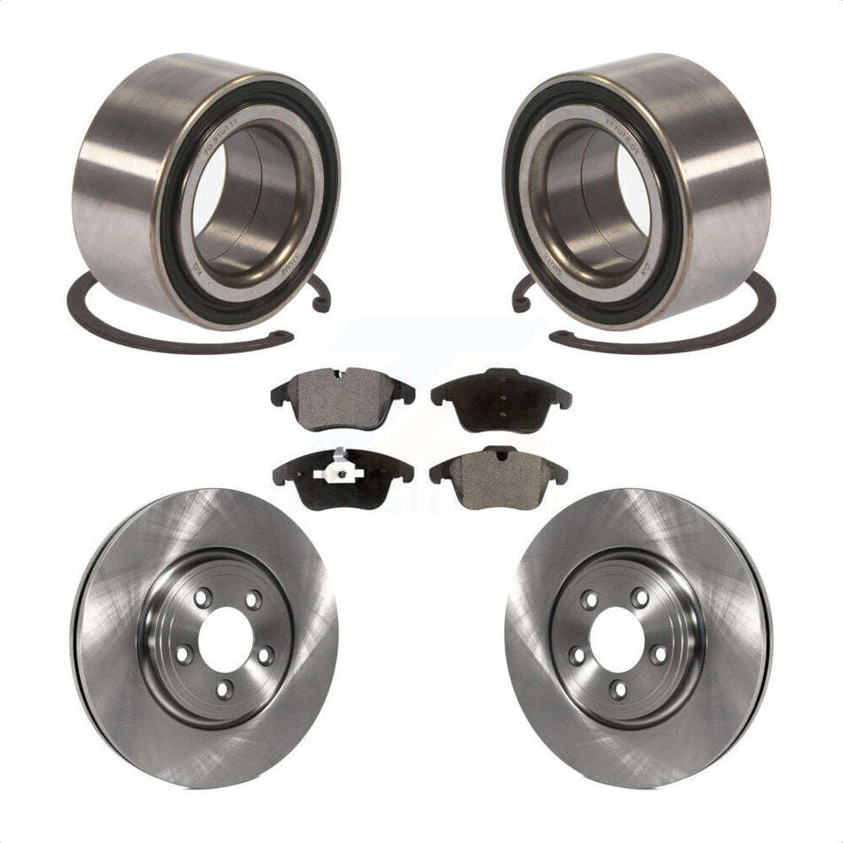 Front Wheel Bearing With Disc Brake Rotors And Ceramic Pads Kit For 2015 Jaguar XF 2.0L KBB-100301 by Transit Auto