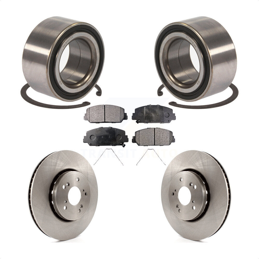 Front Wheel Bearing With Disc Brake Rotors And Ceramic Pads Kit For 2016 Acura ILX KBB-100305 by Transit Auto