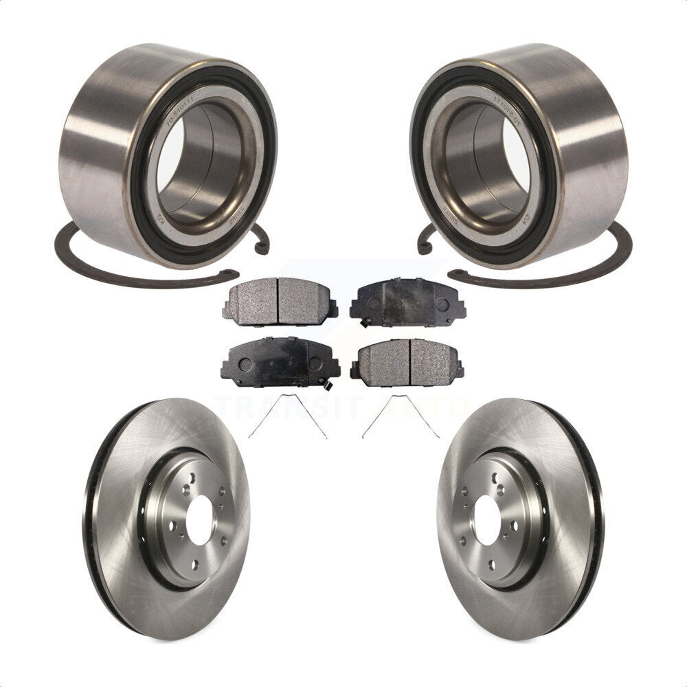 Front Wheel Bearing With Disc Brake Rotors And Ceramic Pads Kit For 2017-2018 Acura ILX KBB-100306 by Transit Auto