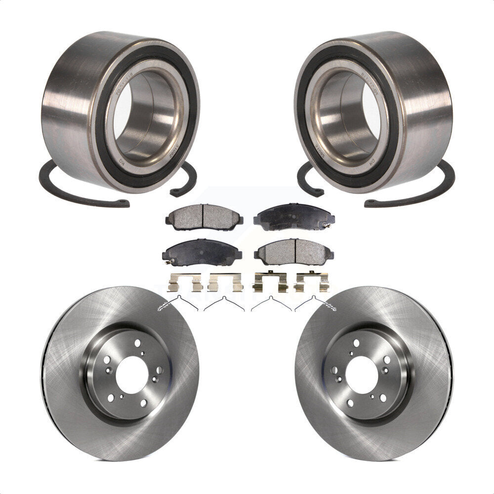 Front Wheel Bearing With Disc Brake Rotors And Ceramic Pads Kit For 2016-2017 Acura RLX Sport Hybrid SH-AWD KBB-100324 by Transit Auto