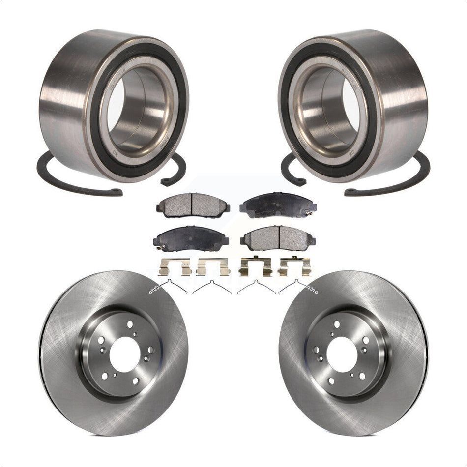 Front Wheel Bearing With Disc Brake Rotors And Ceramic Pads Kit For 2016-2017 Acura RLX Sport Hybrid SH-AWD KBB-100324 by Transit Auto
