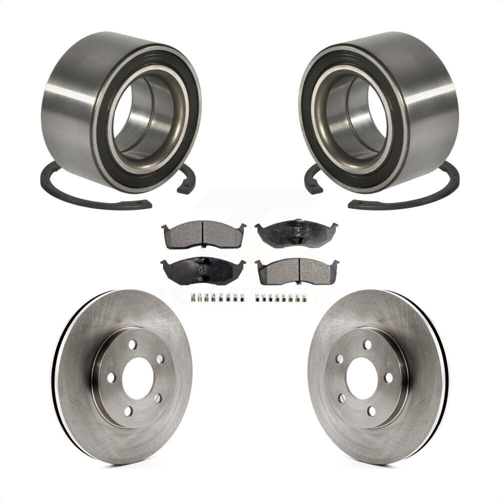 Front Wheel Bearing With Disc Brake Rotors And Ceramic Pads Kit For Dodge Neon Chrysler SX 2.0 KBB-100341 by Transit Auto